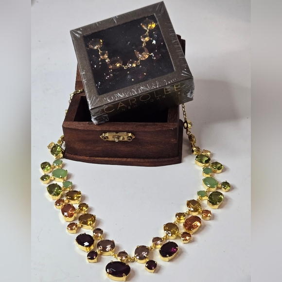 New Carolee Ombre Candy Gold Tone Necklace Multi Colored Pastel Crystal $125 - Picture 16 of 16